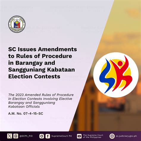 2023 amended rules of procedure in election contest|SC approves amended rules for BSKE contests .